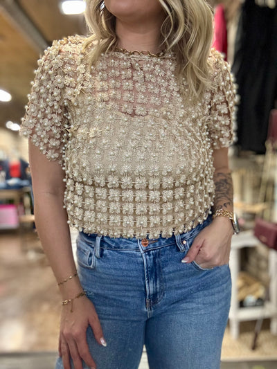 Lace Pearl Top