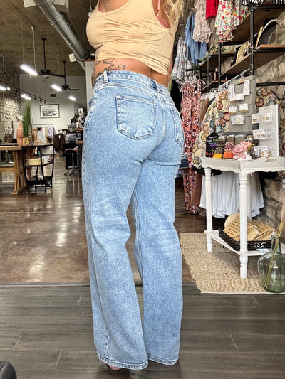 Low Rise Wide Leg Jeans