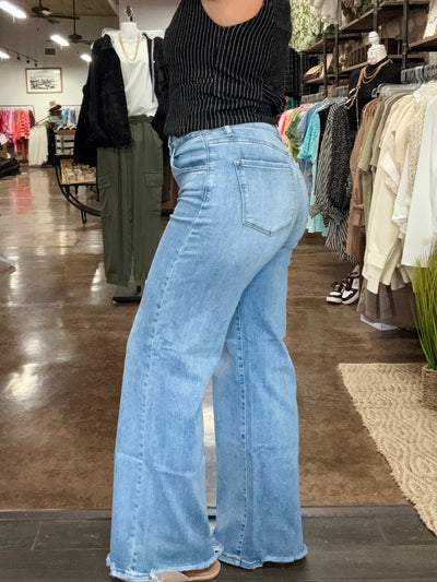 Wide Leg Step Hem Jeans