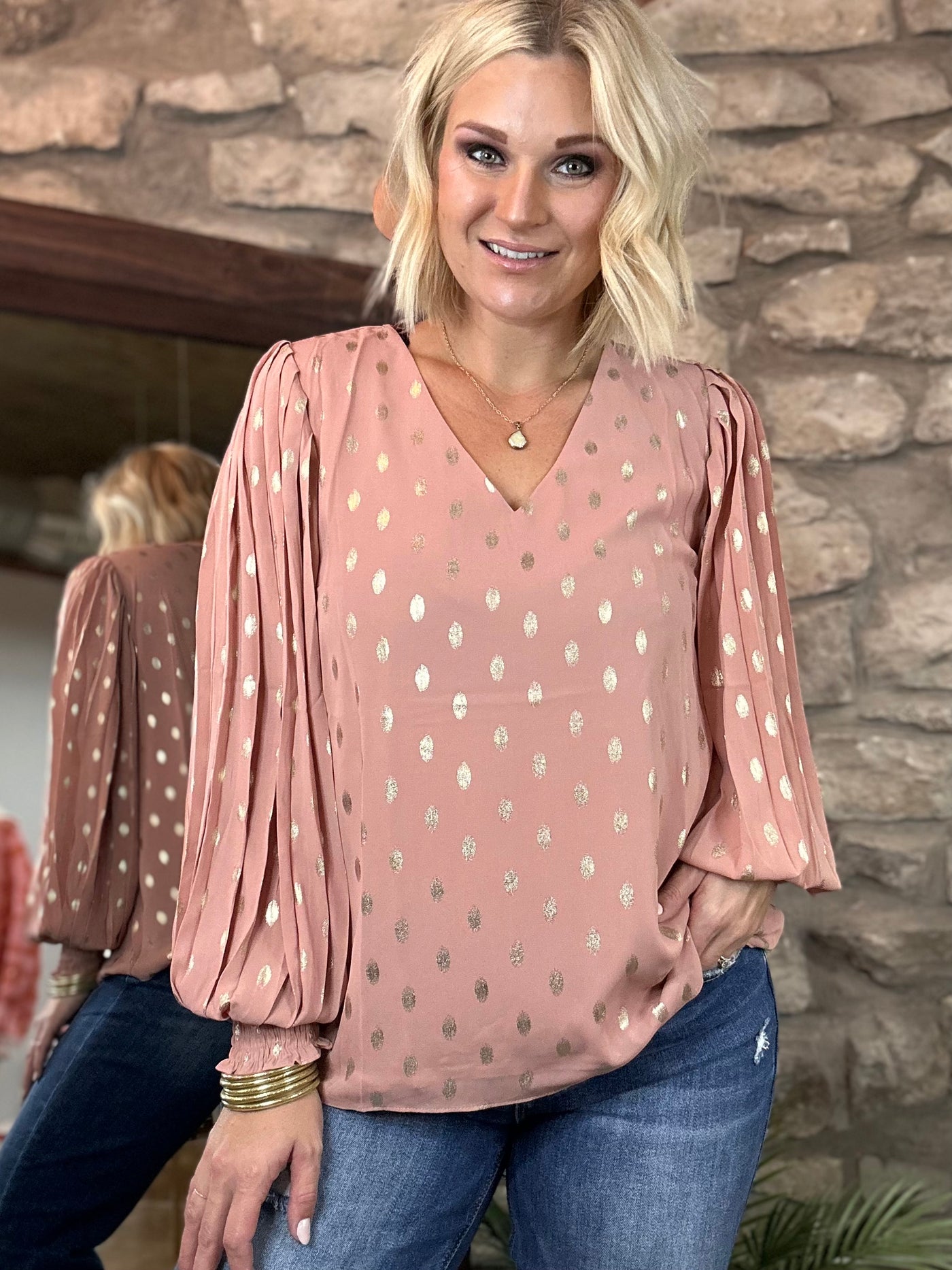 Abstract Mauve Blouse