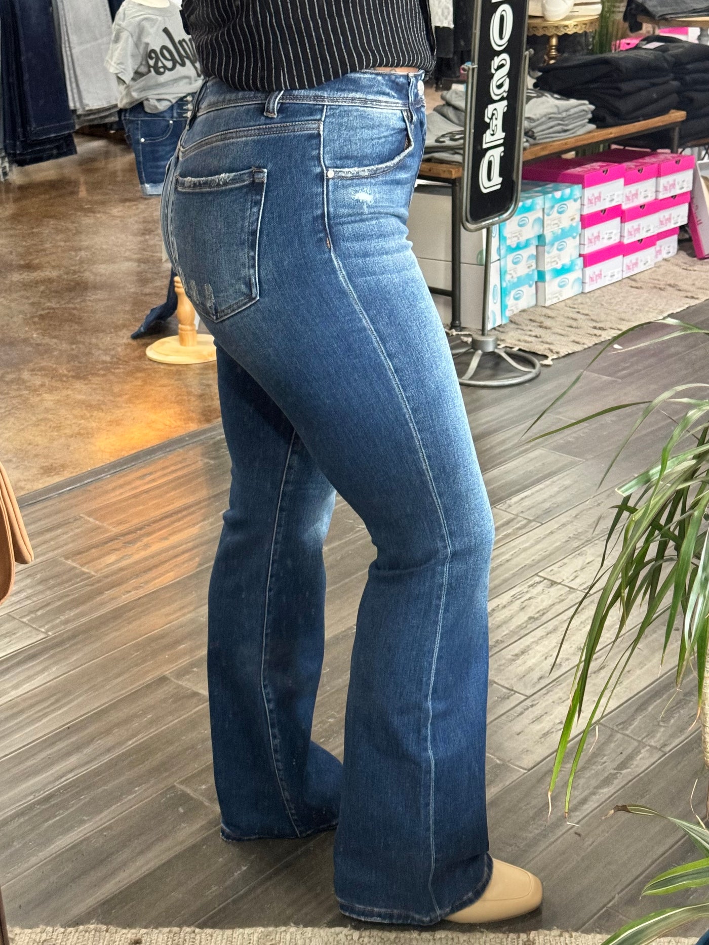 Denim High Rise-Bootcut Jeans