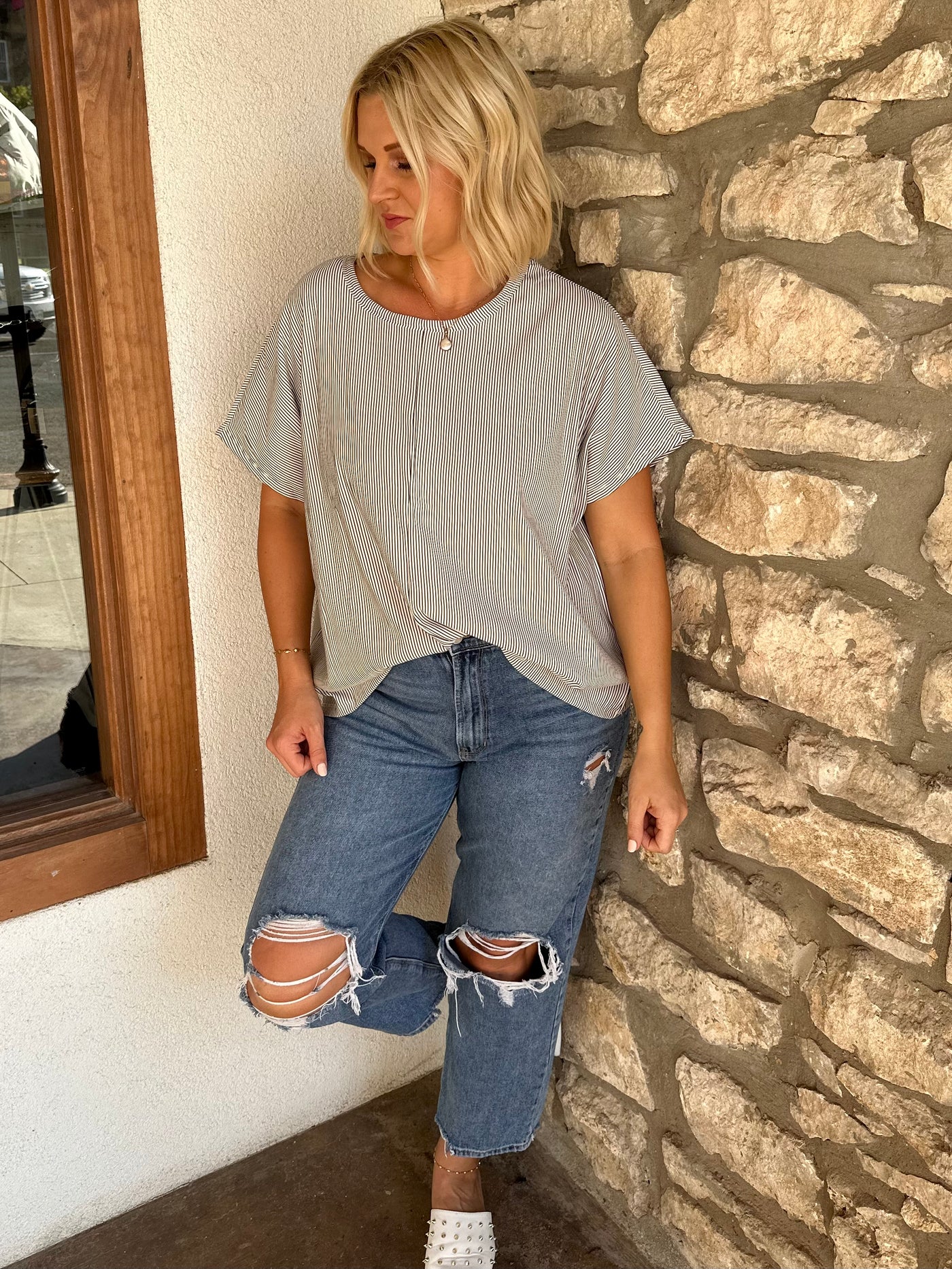 Textured Ribbed Relaxed Top