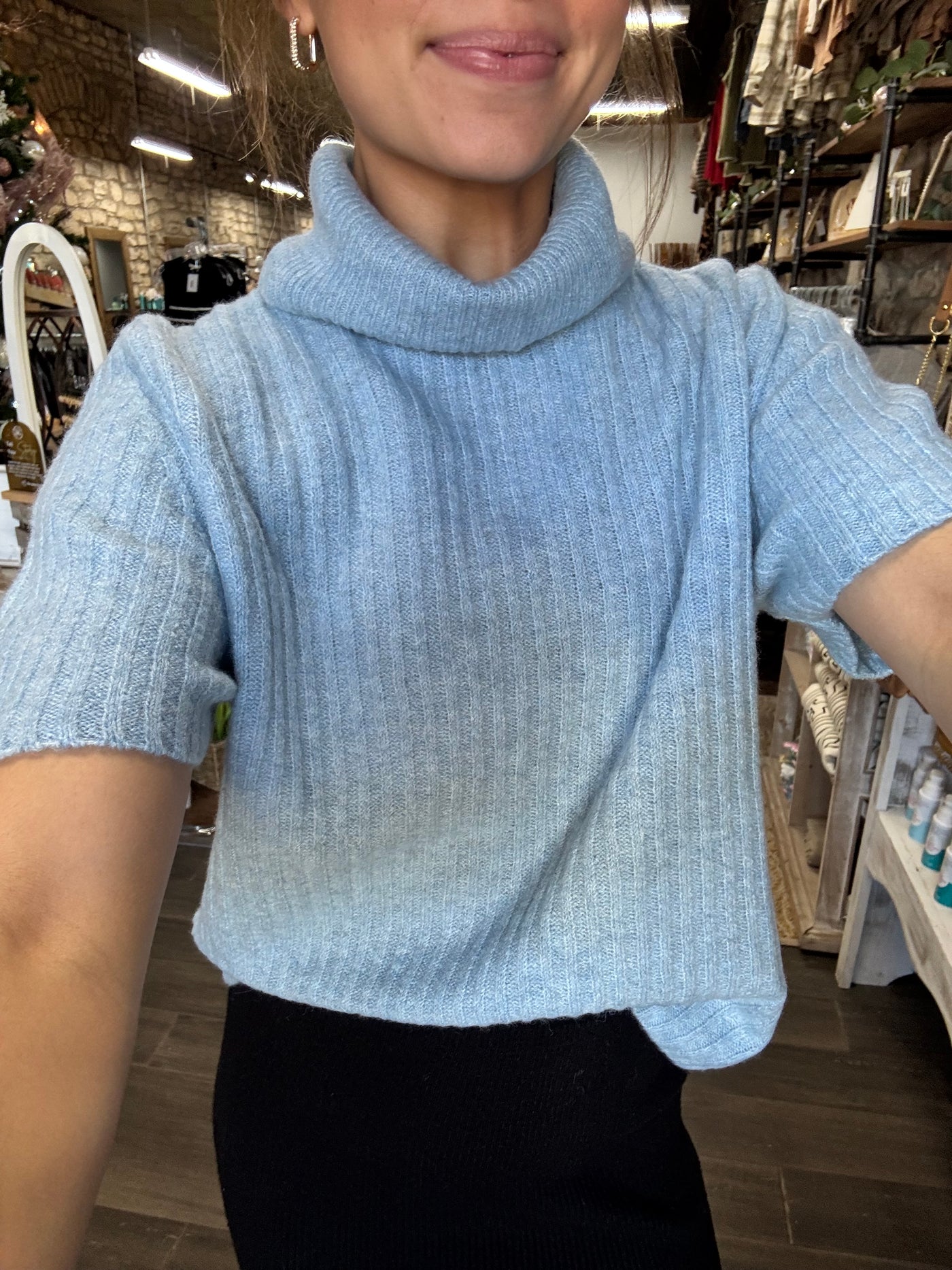 Sky Short Sleeve Sweater Top