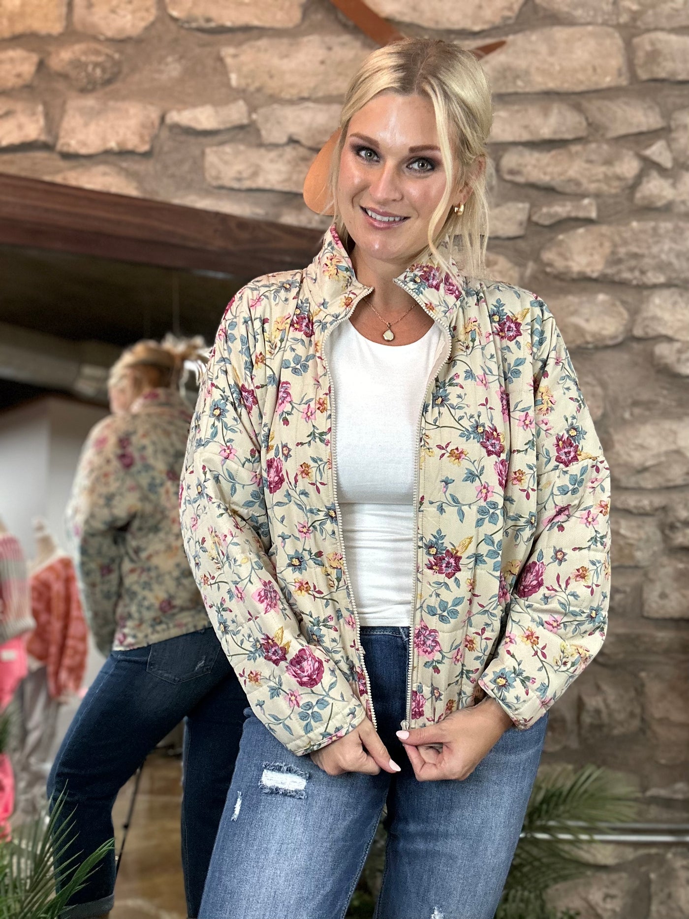 Floral Quilted Puffer Jacket