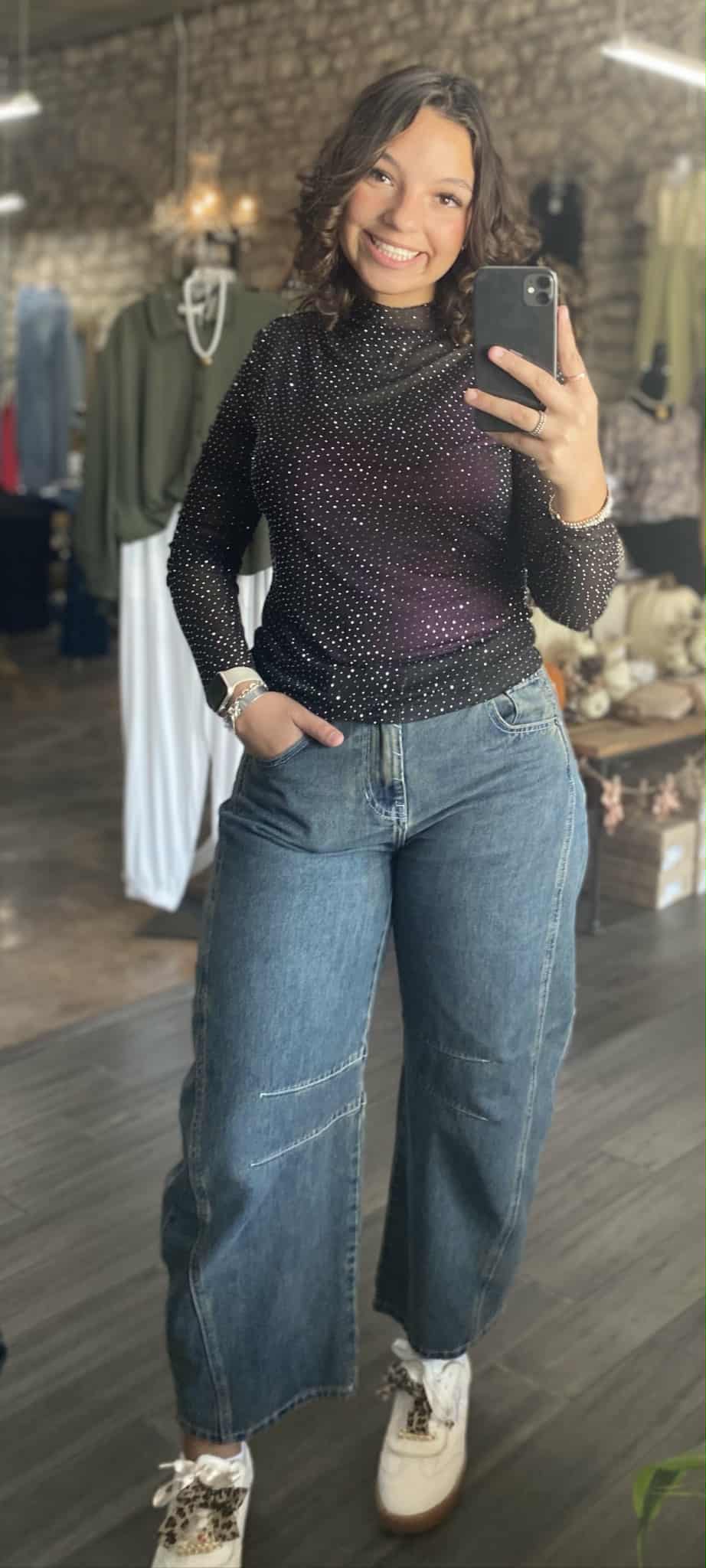Rhinestone Lace Top
