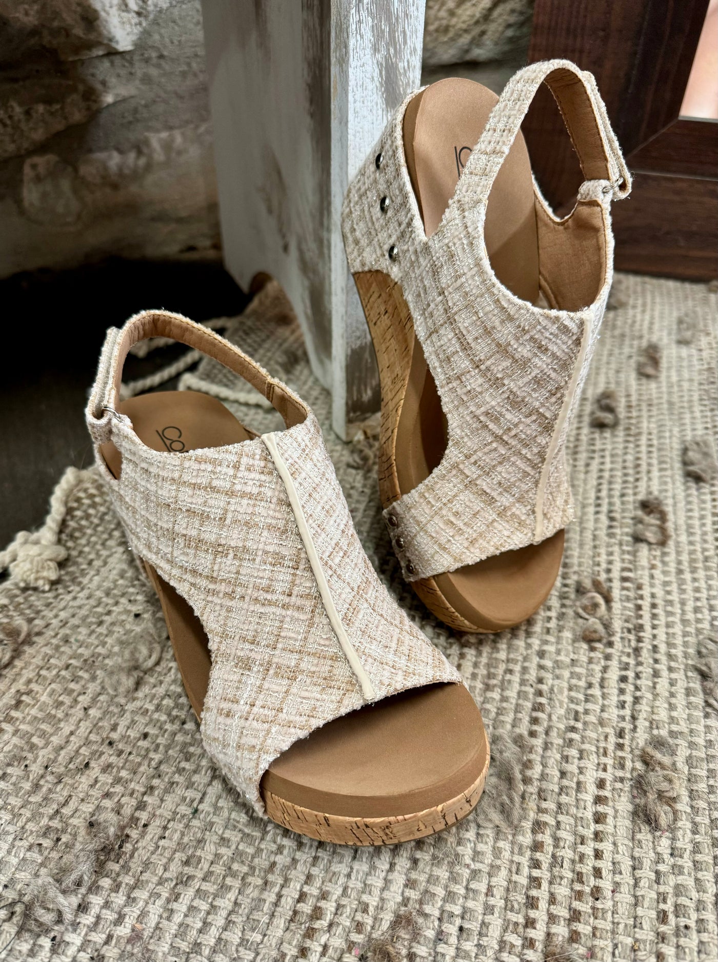 Sand Tweed Carley Wedge