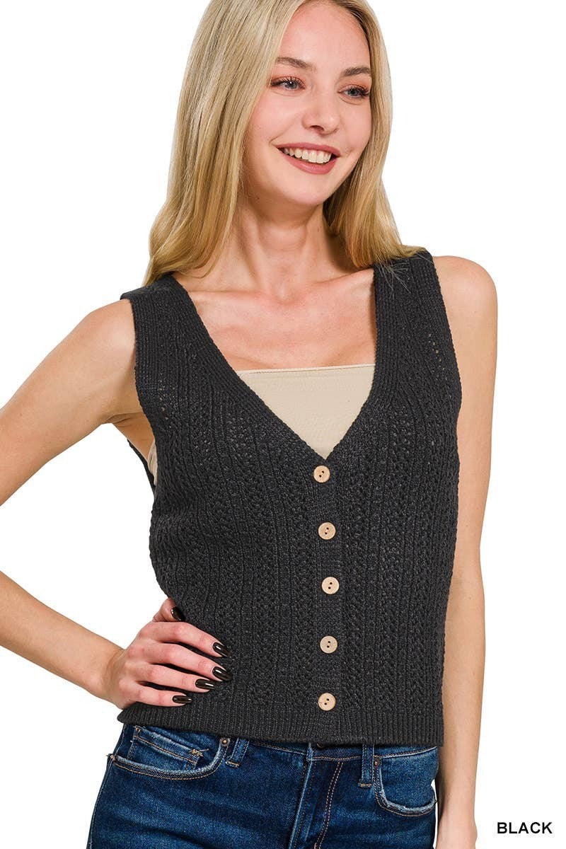 Button Down Sweater Vest