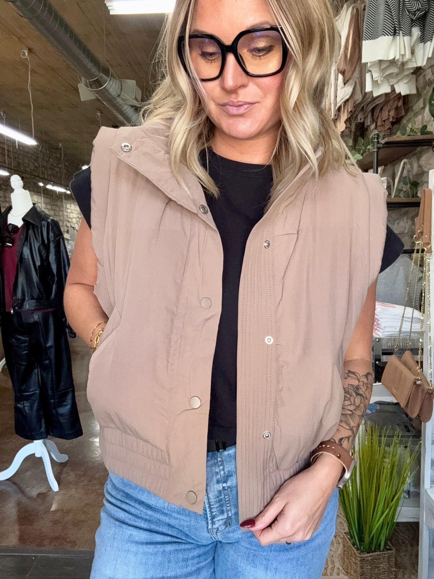 Mocha Puffer Vest