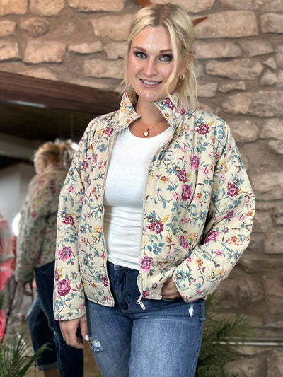 Floral Quilted Puffer Jacket
