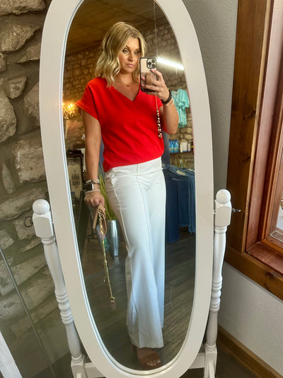 White Pleated Dress Pants