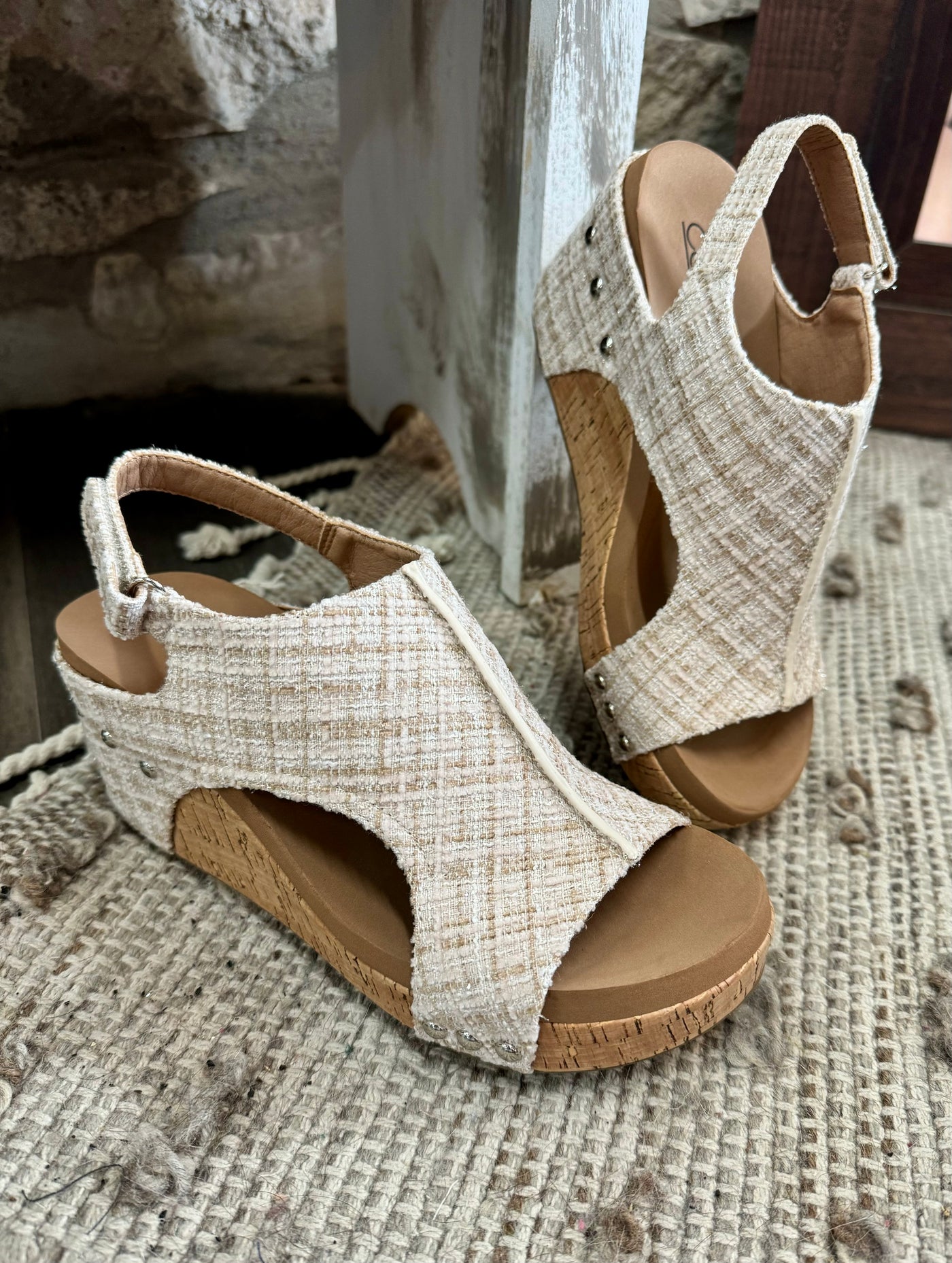 Sand Tweed Carley Wedge