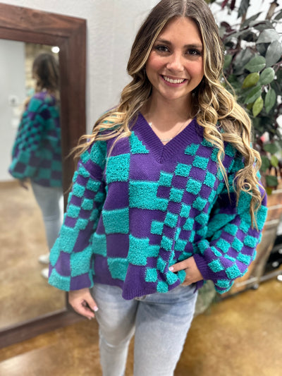 Galaxy Checkered Sweater