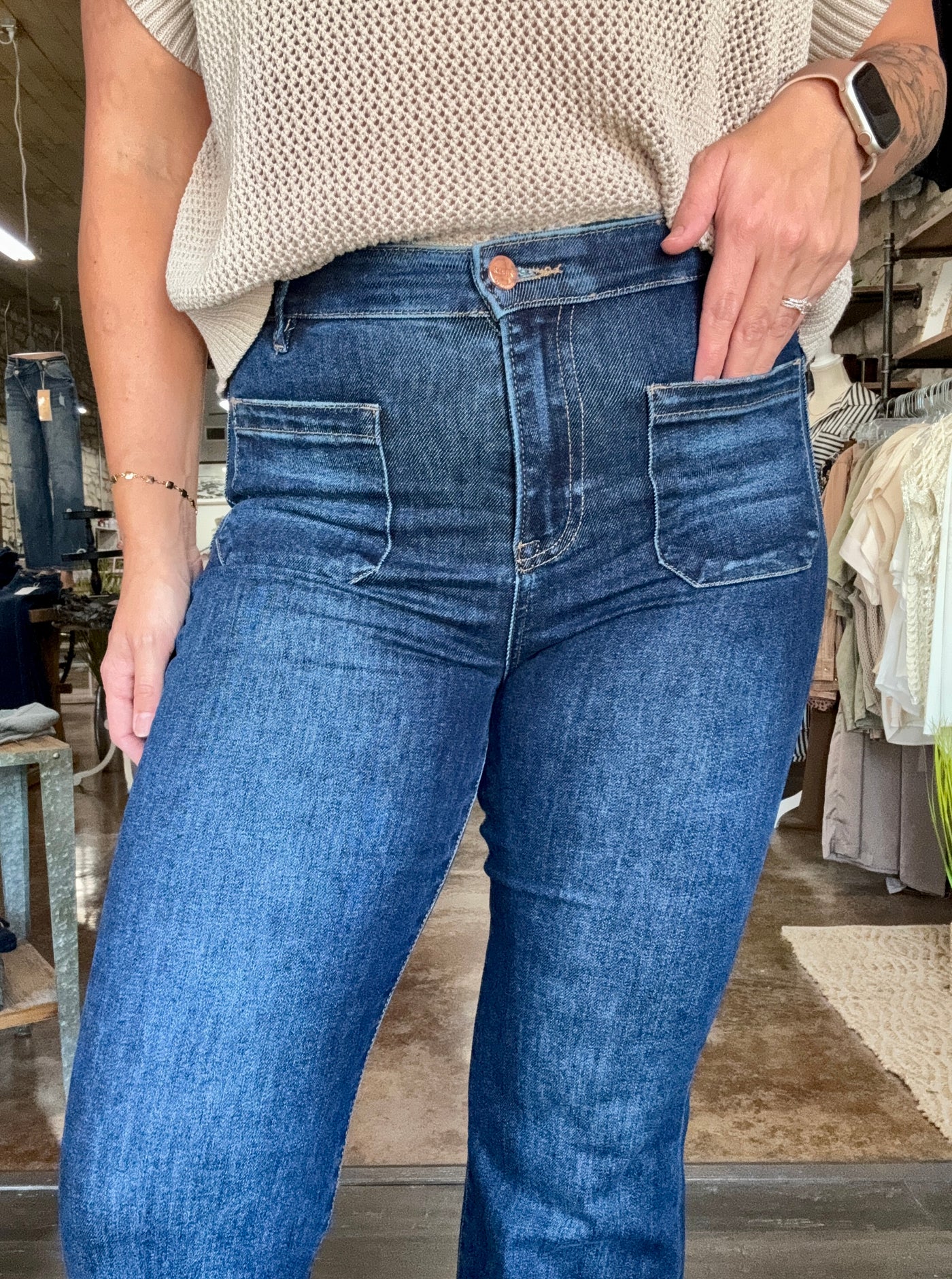 Tracy Front Patch Pocket Jeans