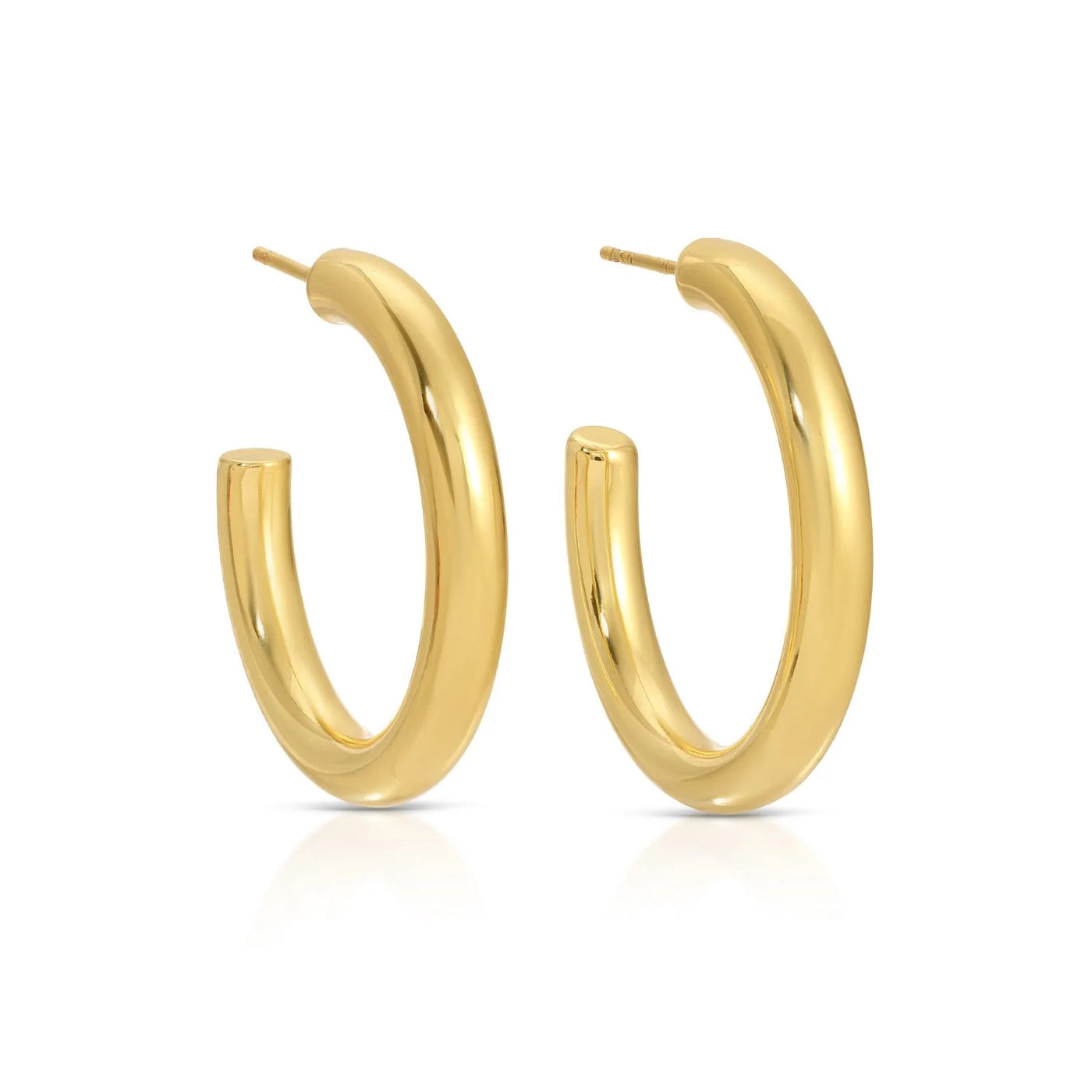 Medium Thick Hoops-Gold