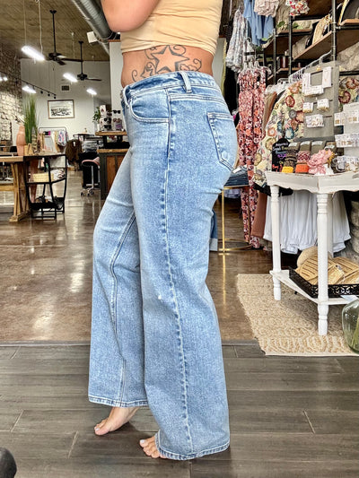 Low Rise Wide Leg Jeans