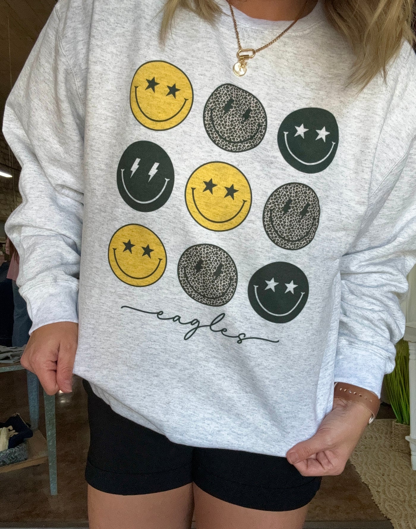 Leopard Smiley Eagles Sweatshirt