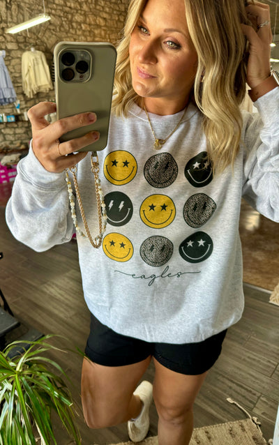 Leopard Smiley Eagles Sweatshirt