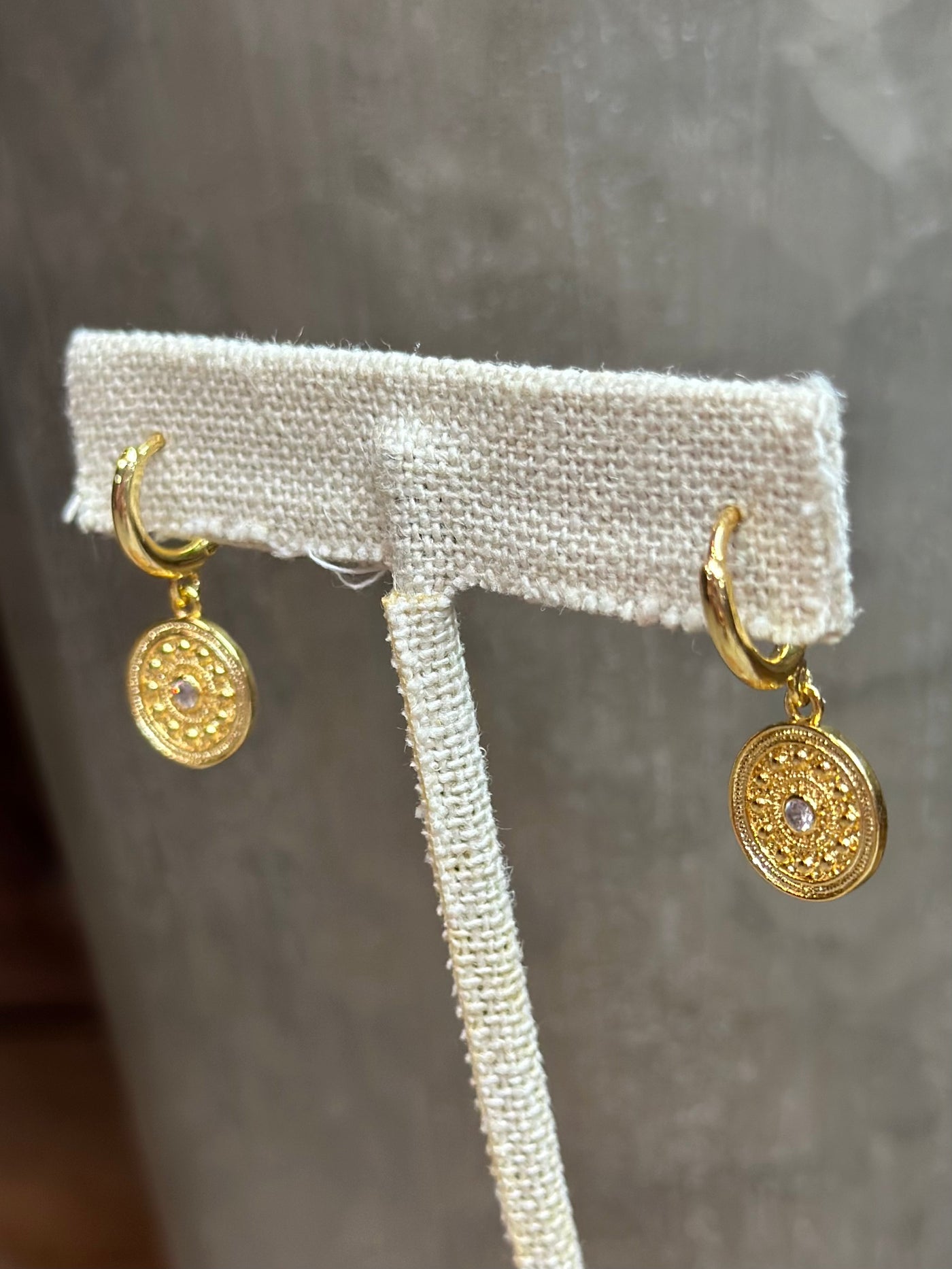 Drop Coin Huggy Earrings