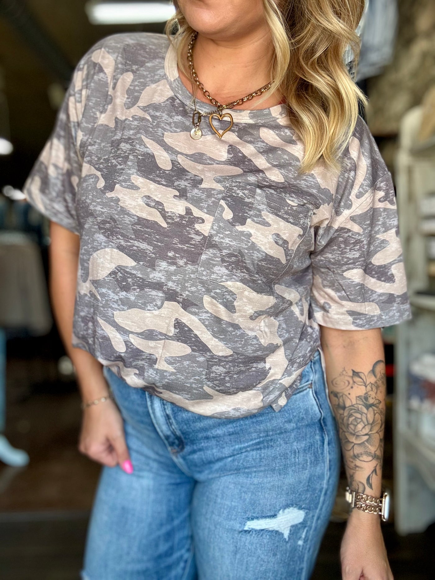 Camo Slouchy Tee