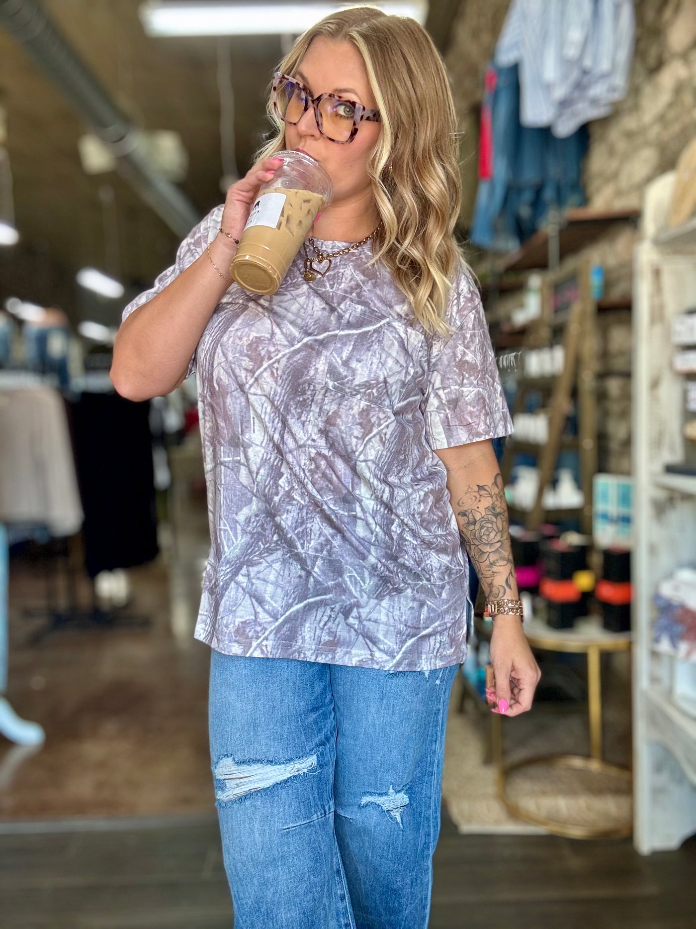 Camo Slouchy Tee