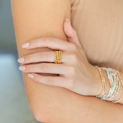 Gold Stretchy Stackable Rings
