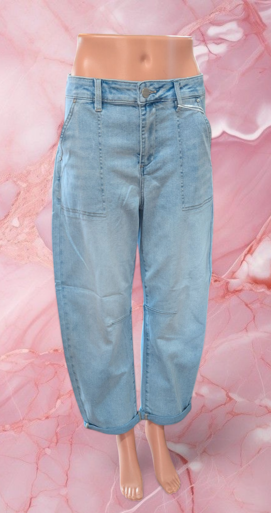 Mid Rise Barrel Jeans