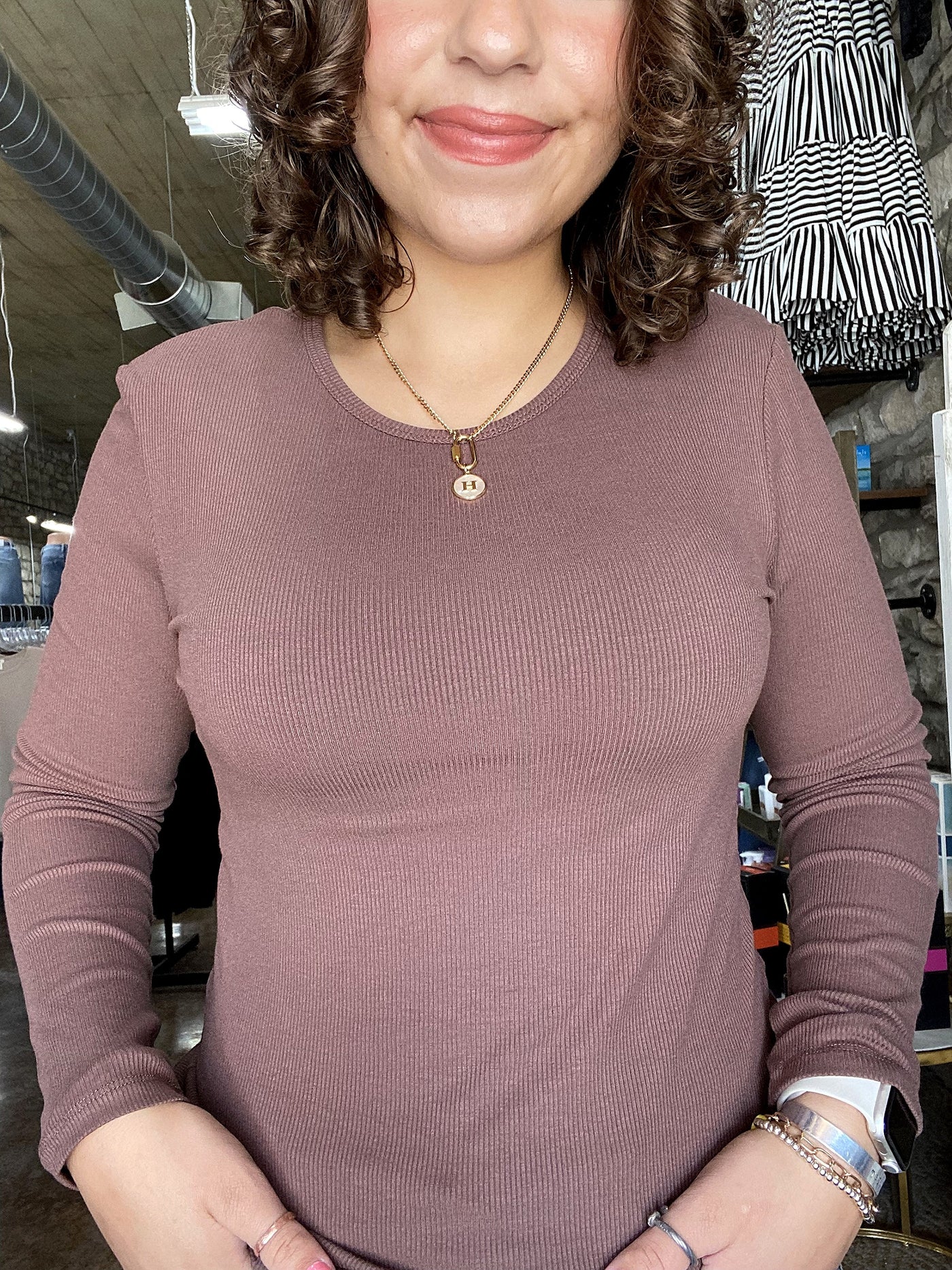 Ribbed Long Sleeve Top