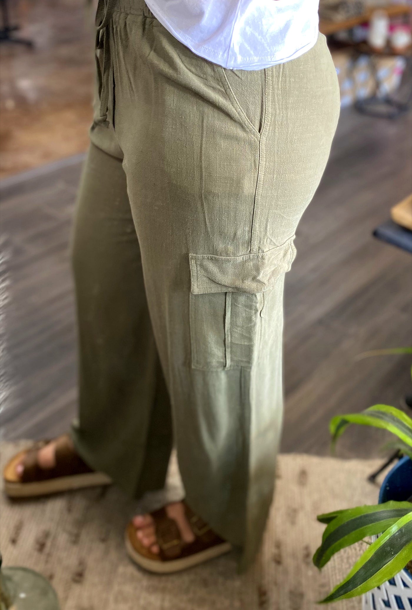 Linen Cargo Pants