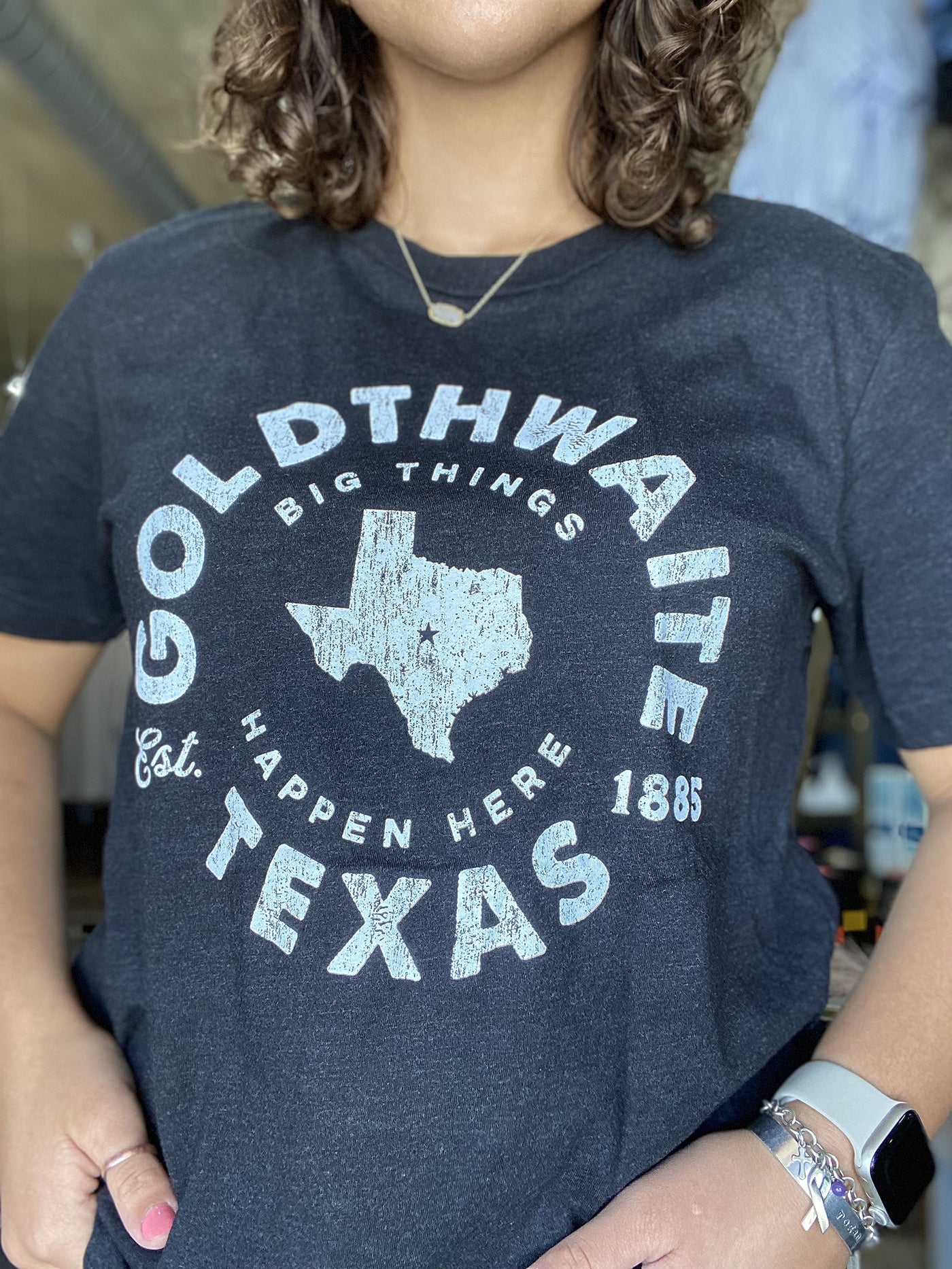 Big Things Happen Here Goldthwaite Tee