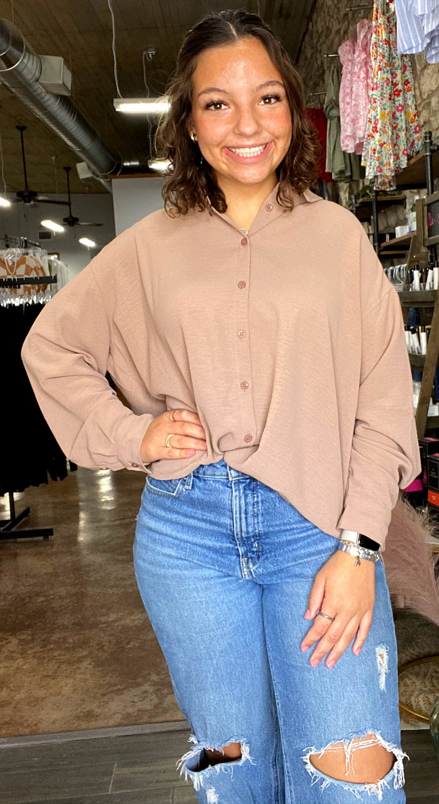 Collared Button Up Top