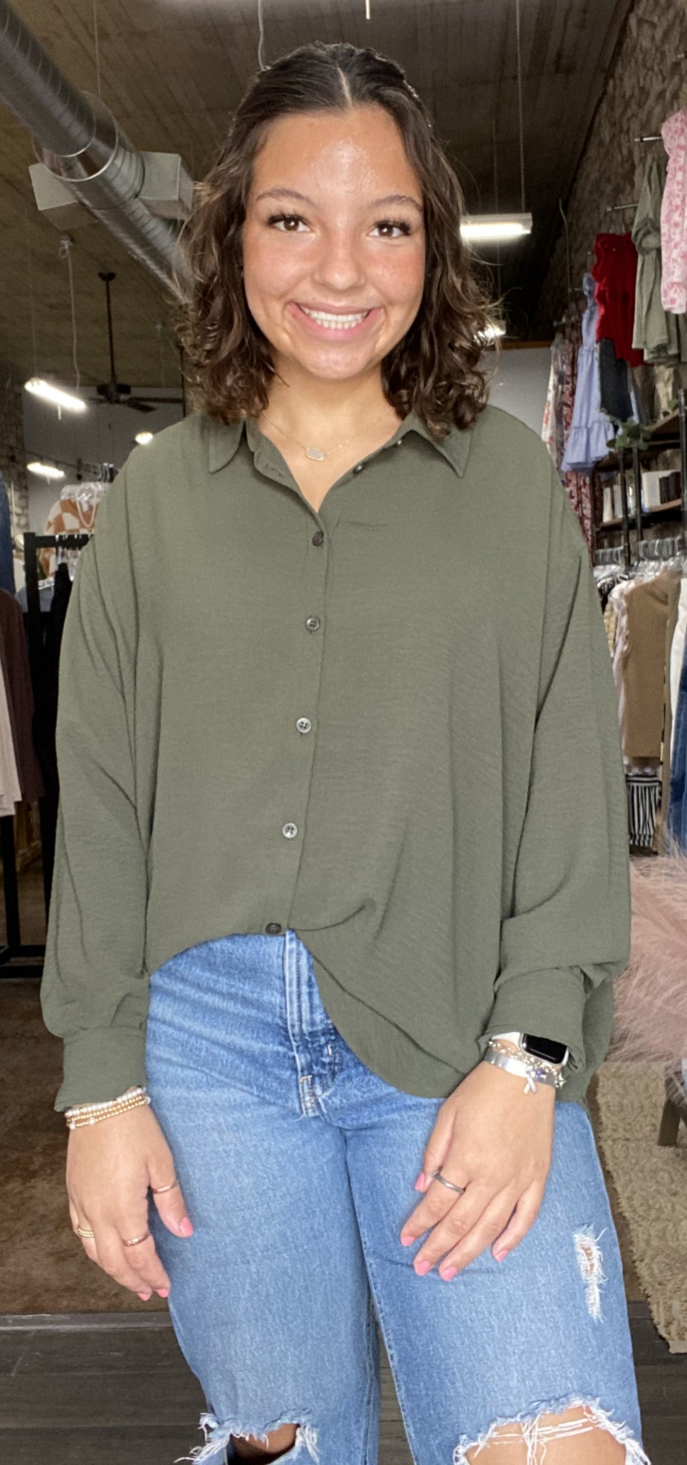 Collared Button Up Top