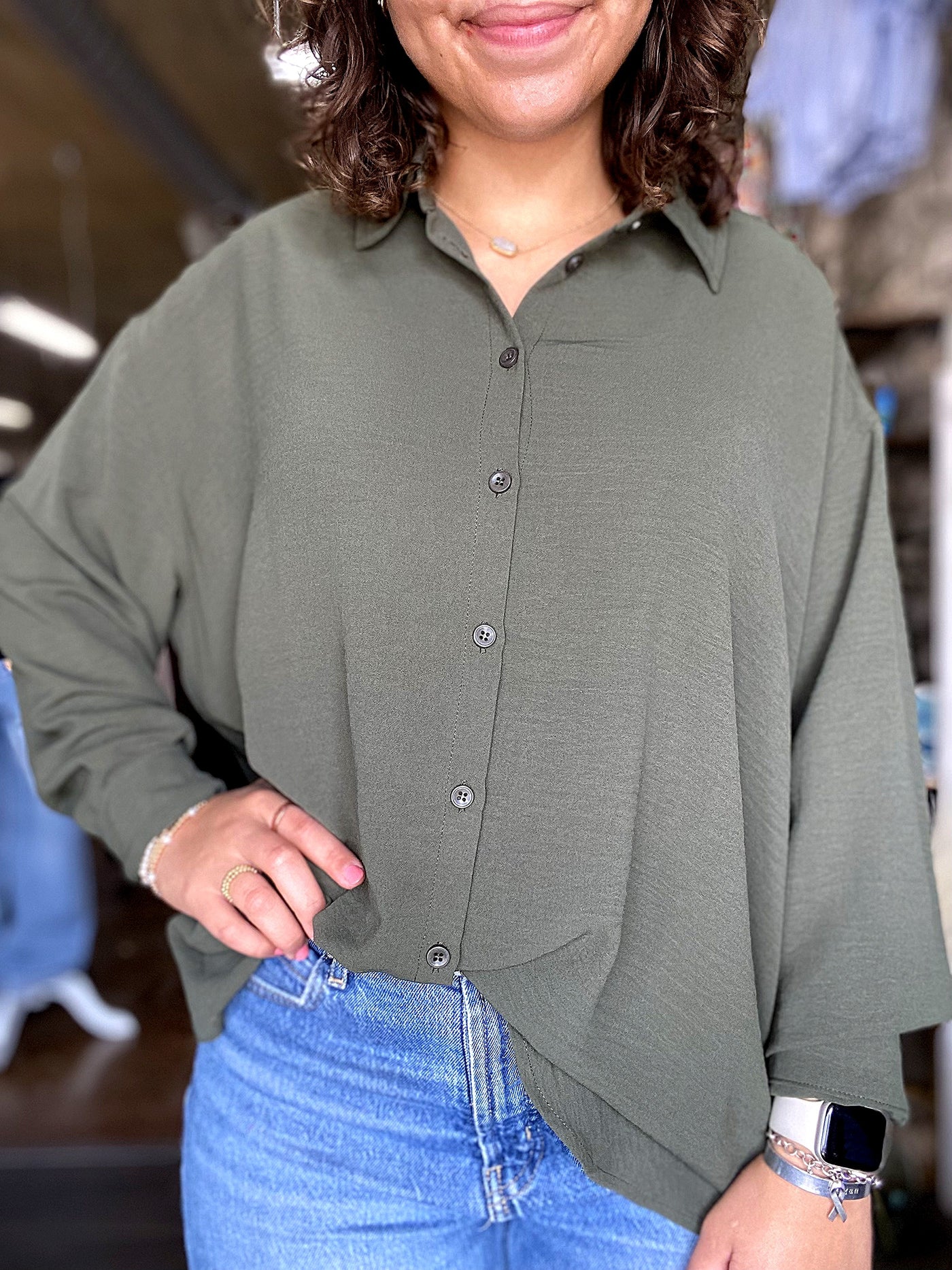 Collared Button Up Top