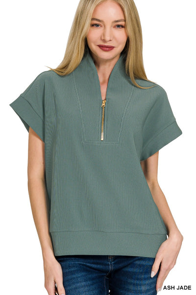 Ribbed High Neck Sweater