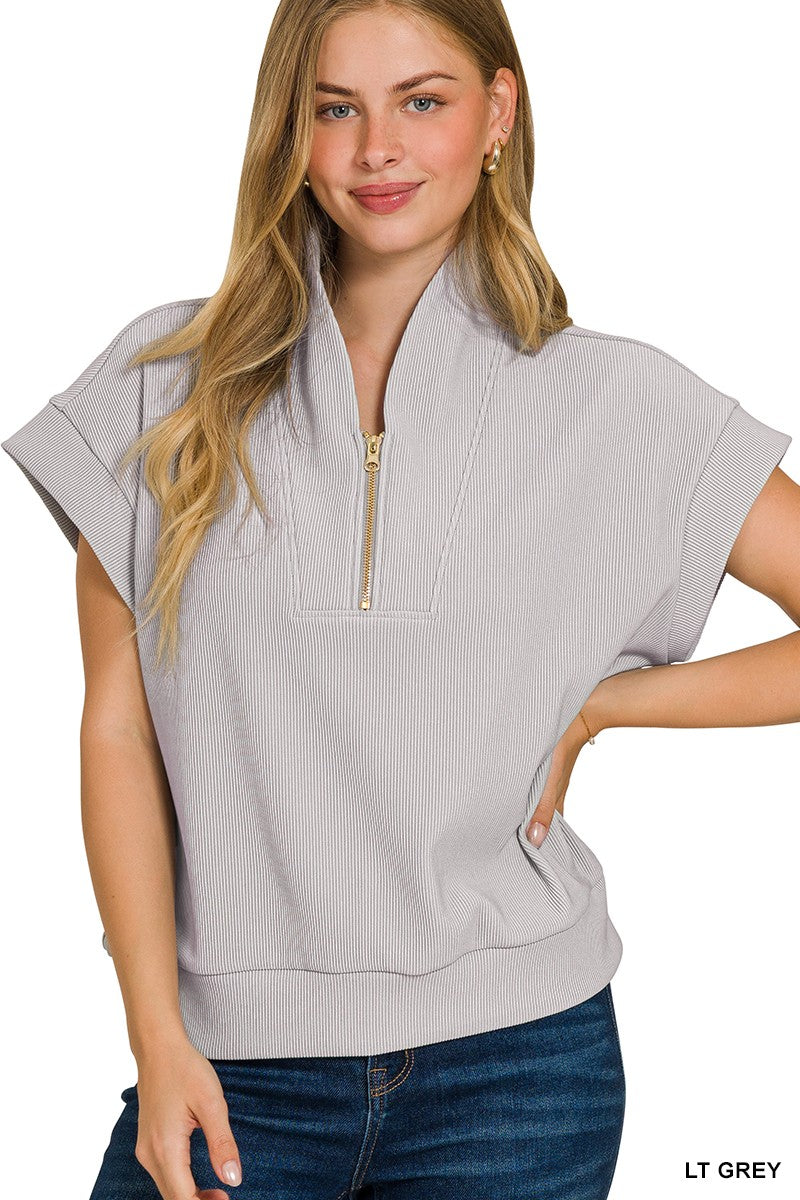 Ribbed High Neck Sweater