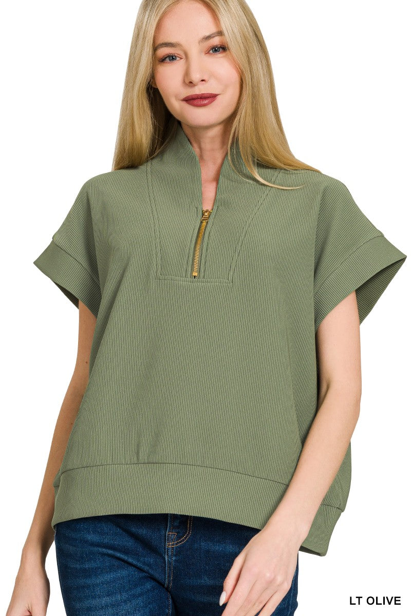 Ribbed High Neck Sweater