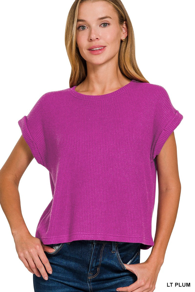 Short Sleeve Crew Neck Sweater