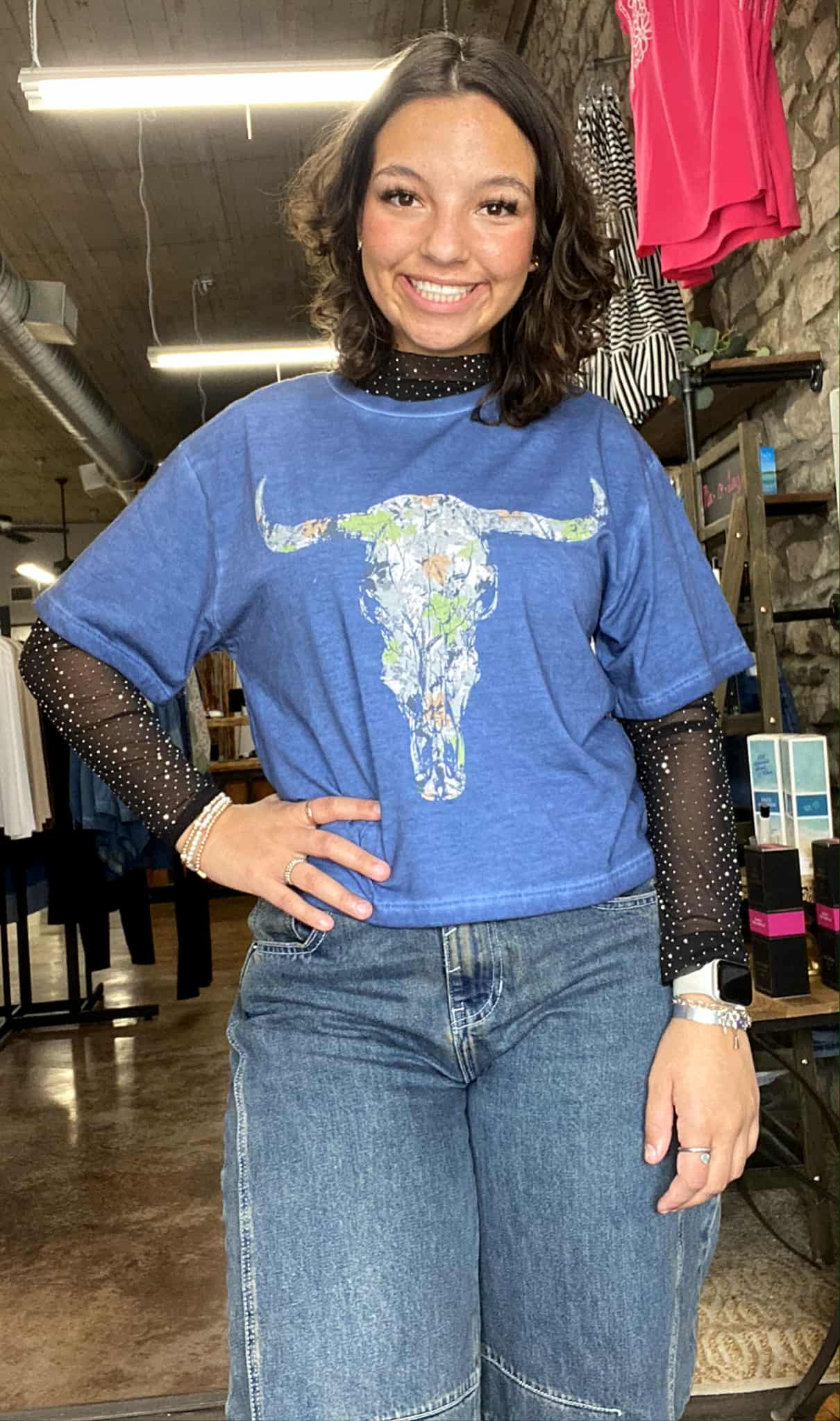 Rhinestone Lace Top