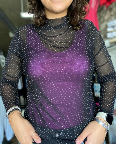 Rhinestone Lace Top