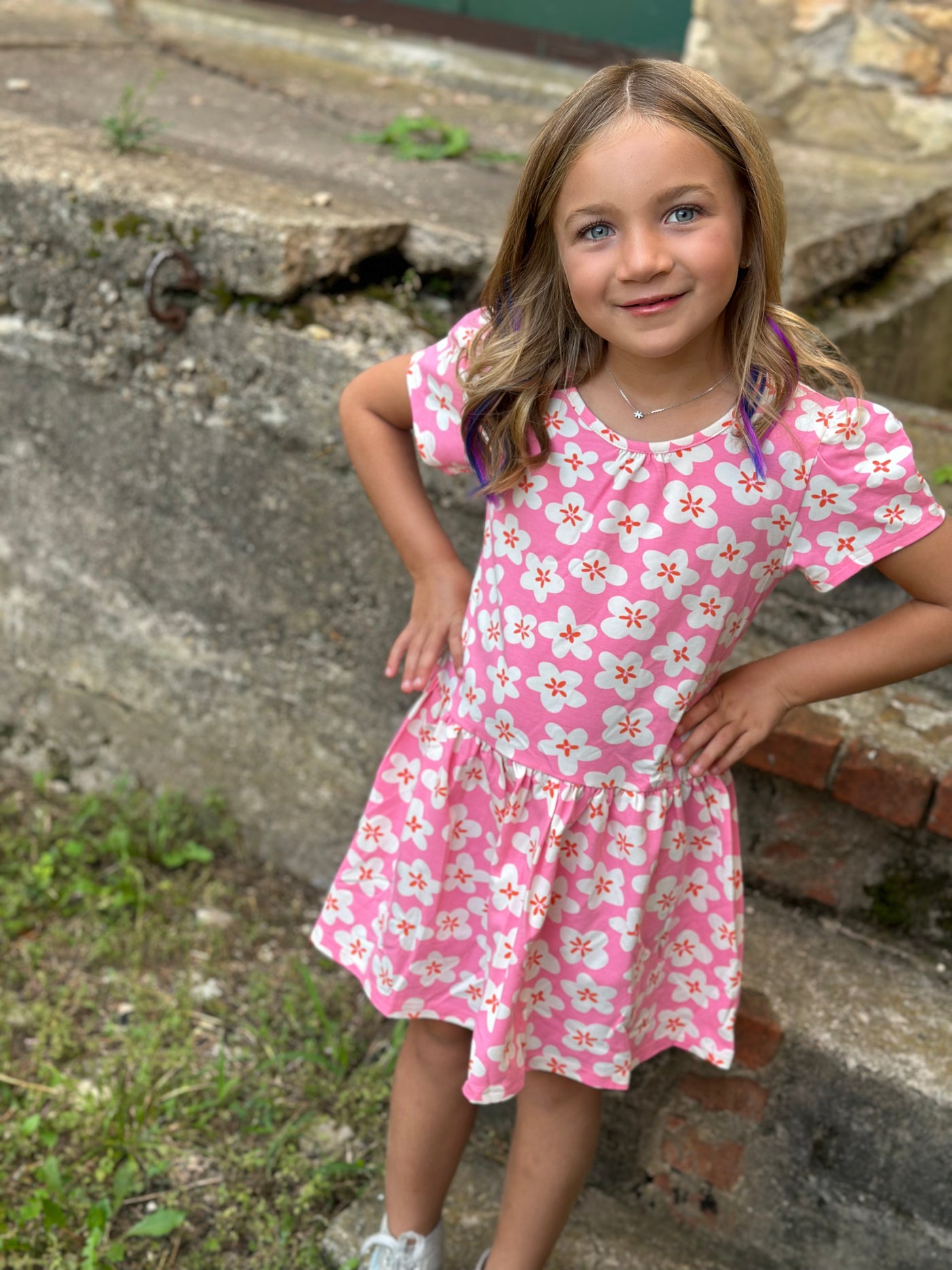 Toddler's Pink Floral Summer Dress