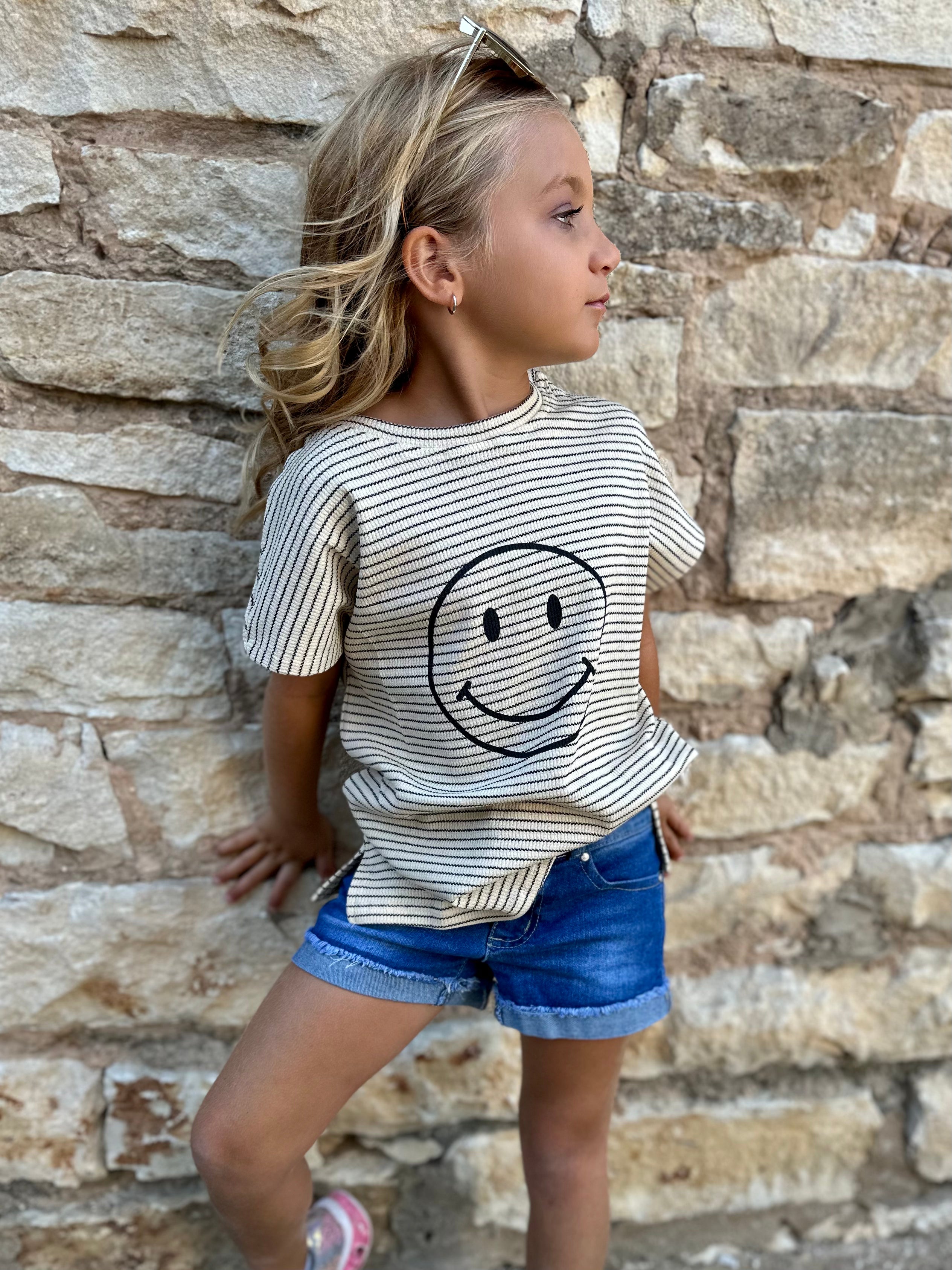 Girls Stiped Smiley Top – Switch Salon, Spa, & Boutique