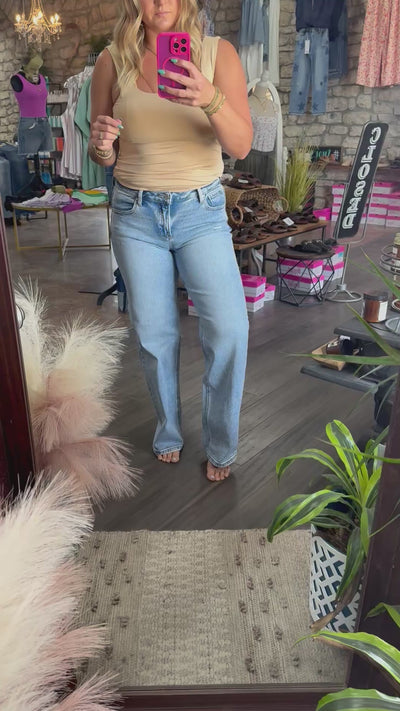 Low Rise Wide Leg Jeans