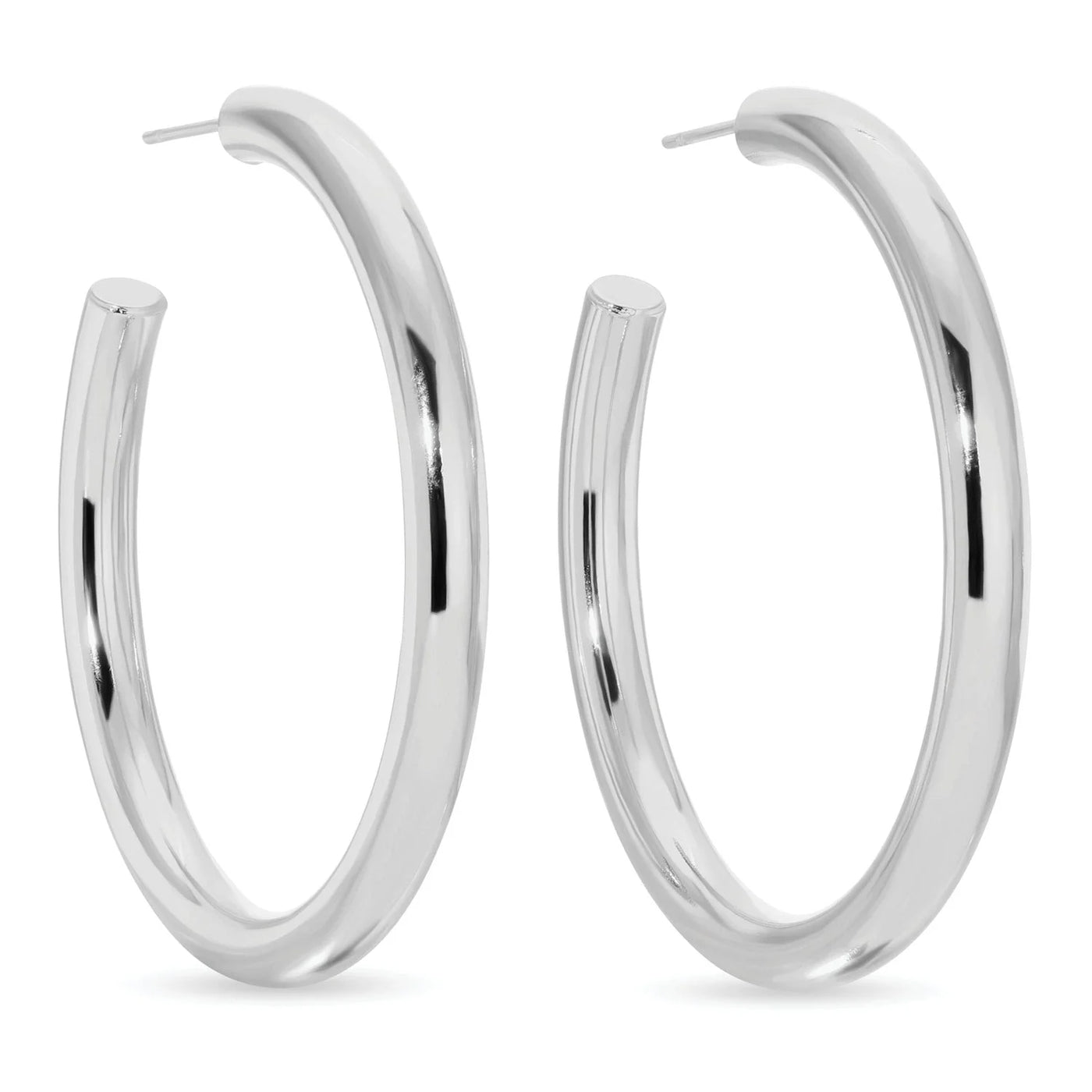 Large Thick Hoops-Silver
