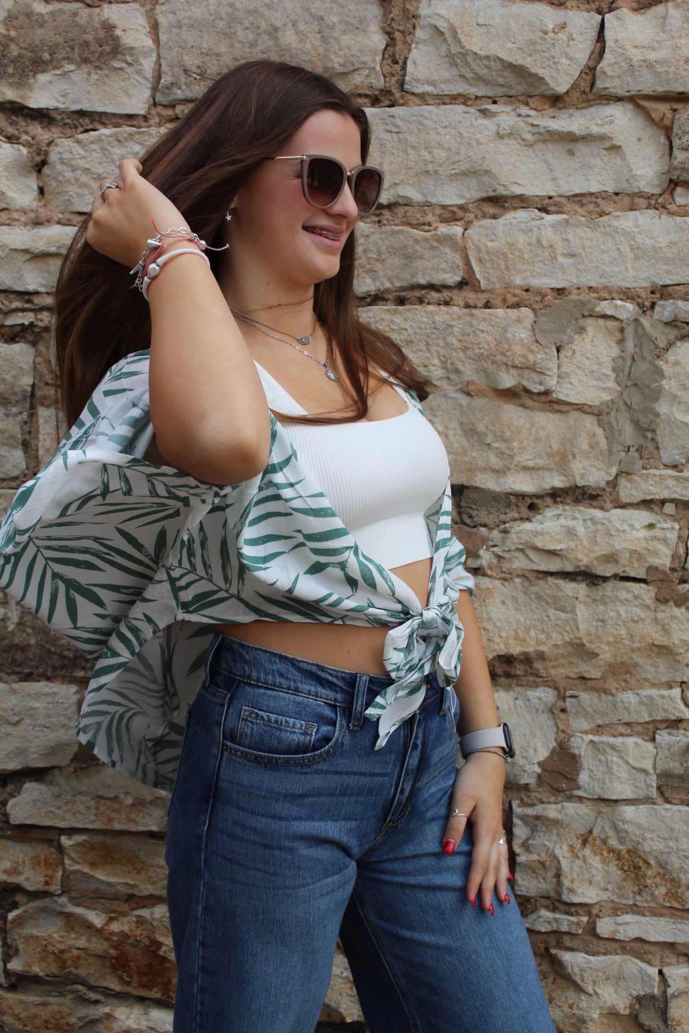 Tropical Front Tie Top