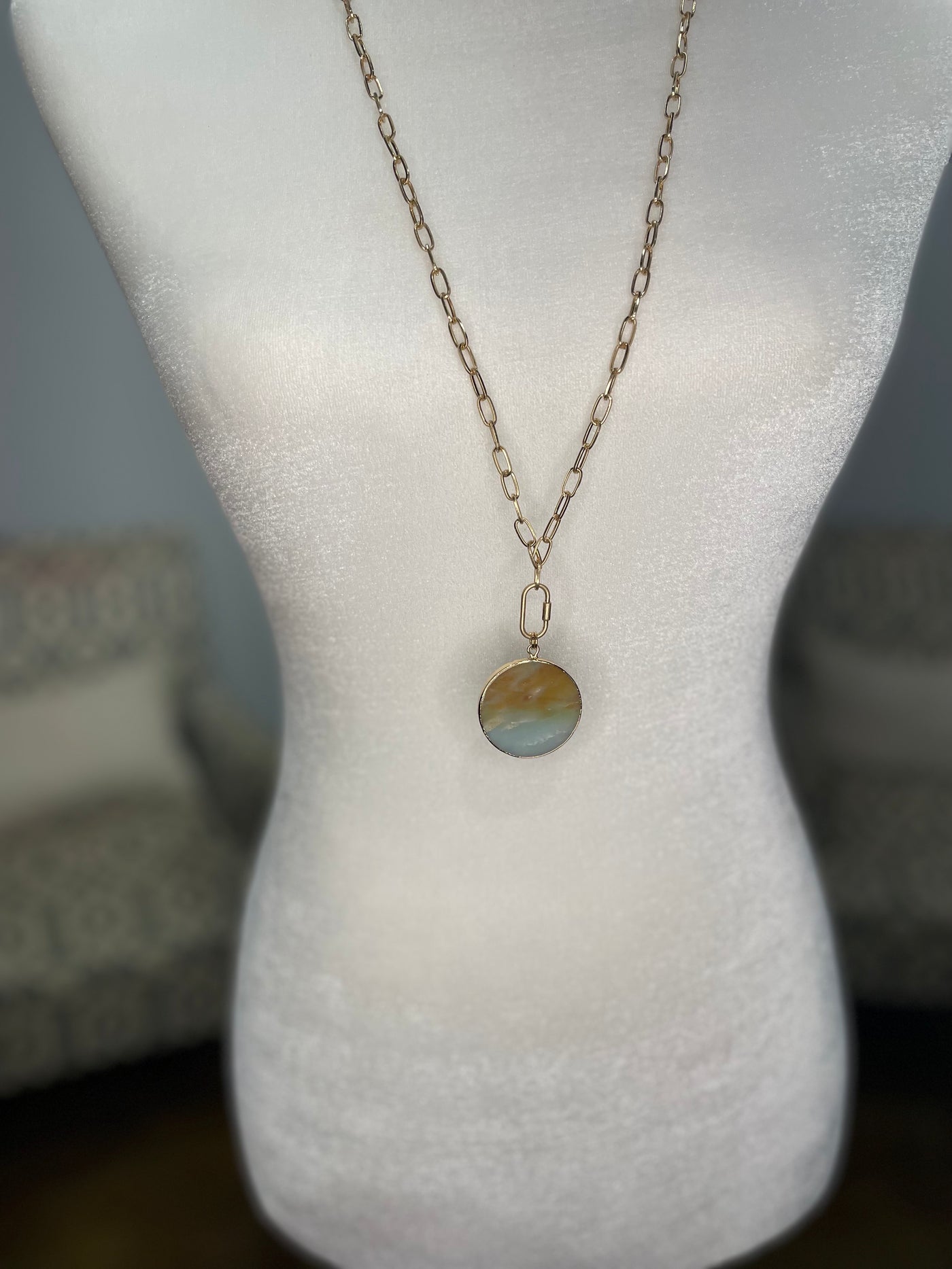 Marbled Long Link - Necklace